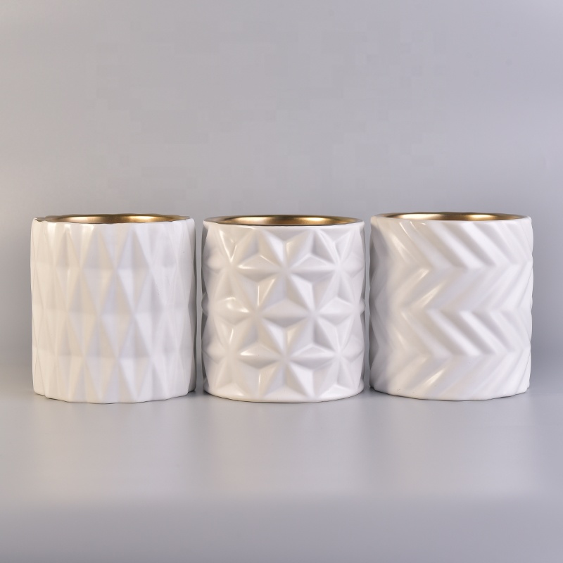 Plating ceramic votive decorative jar candle container