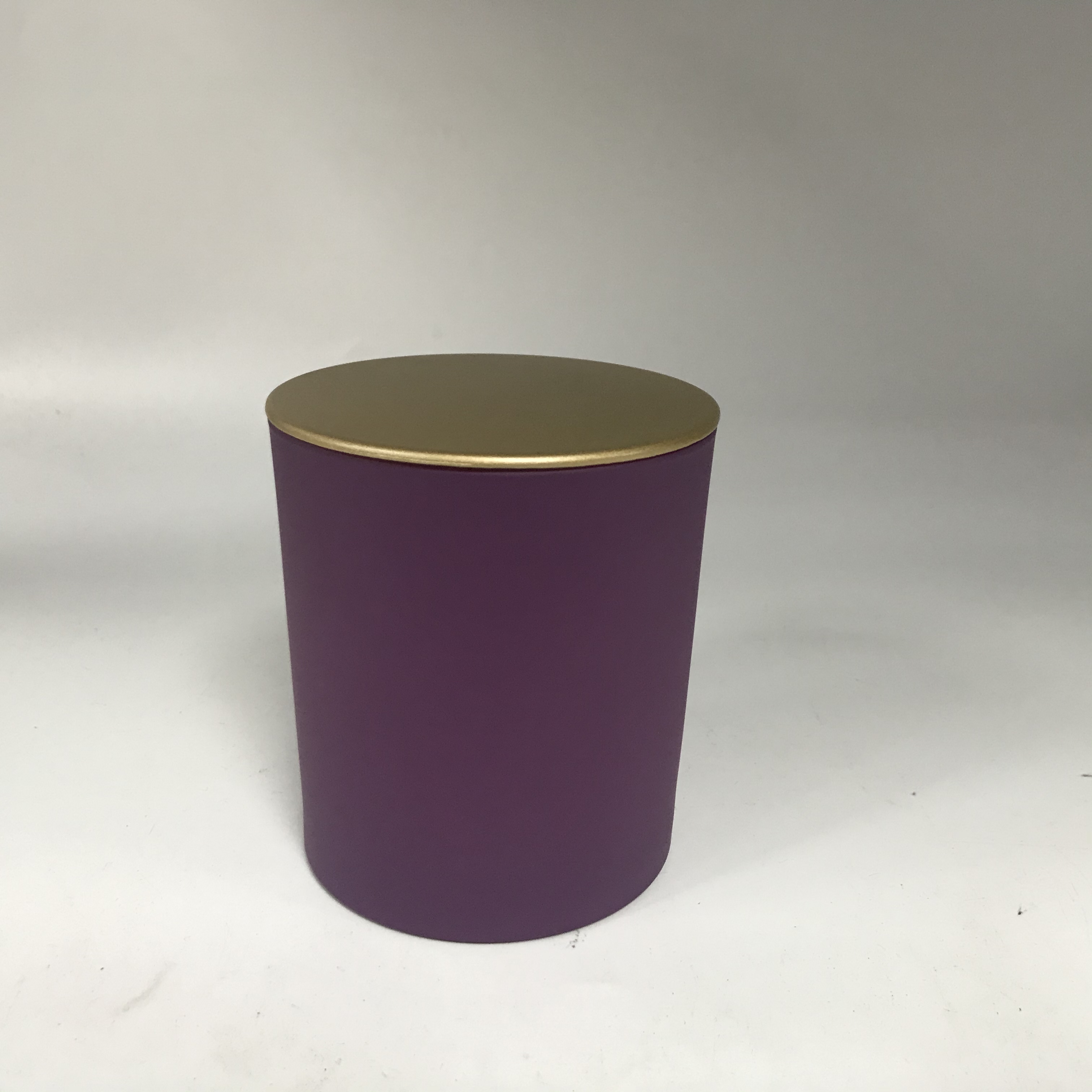 matte colored 8oz glass candle jars with gold lid