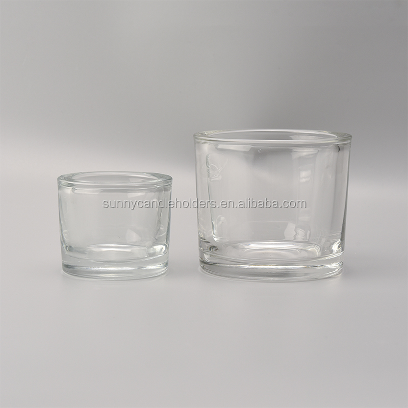 thick wall glass tealight holder, wedding candle holder