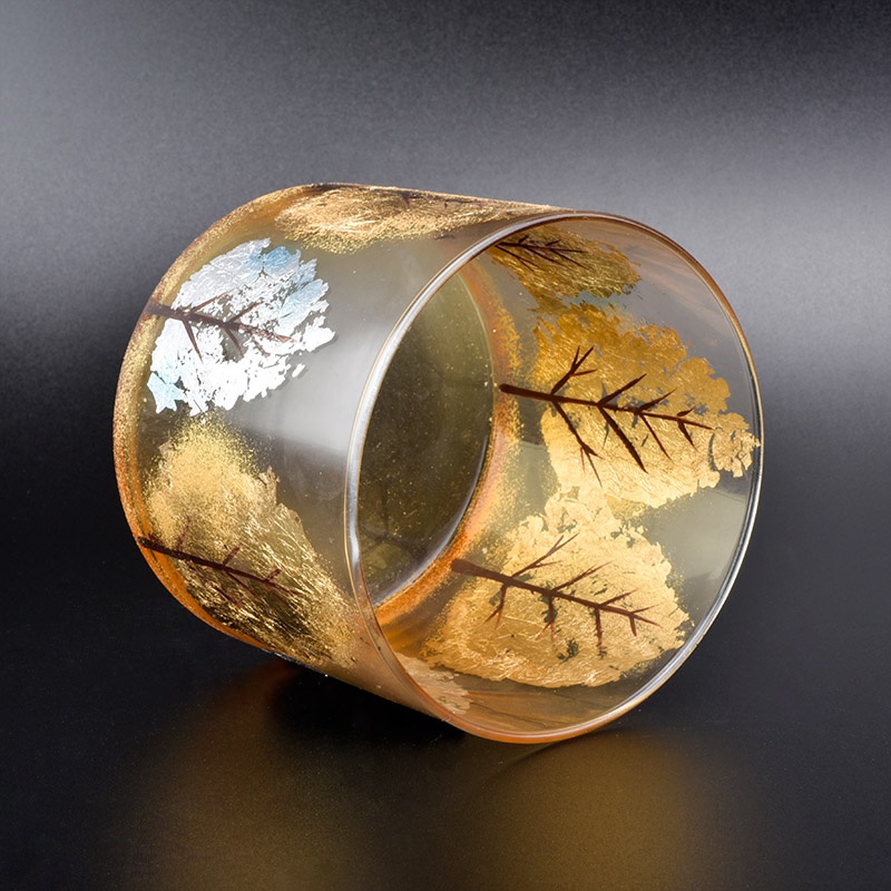 Metallic color glass candle holder home decoration wholesale