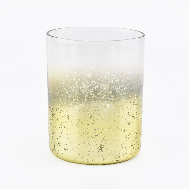gold decorative glass candle holders for 10oz of candle filling