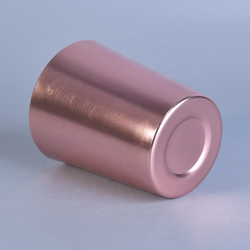 Aluminum Cylinder Pink Metal Candle Jars Metal Container for Wedding Decor in bulk