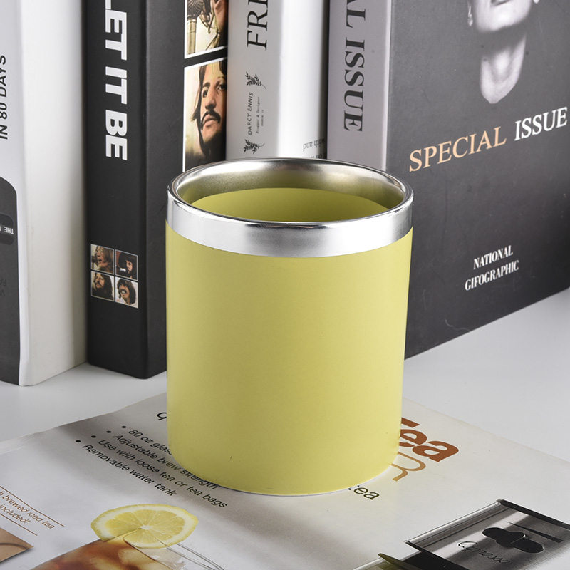 empty milky yellow ceramic candle containers
