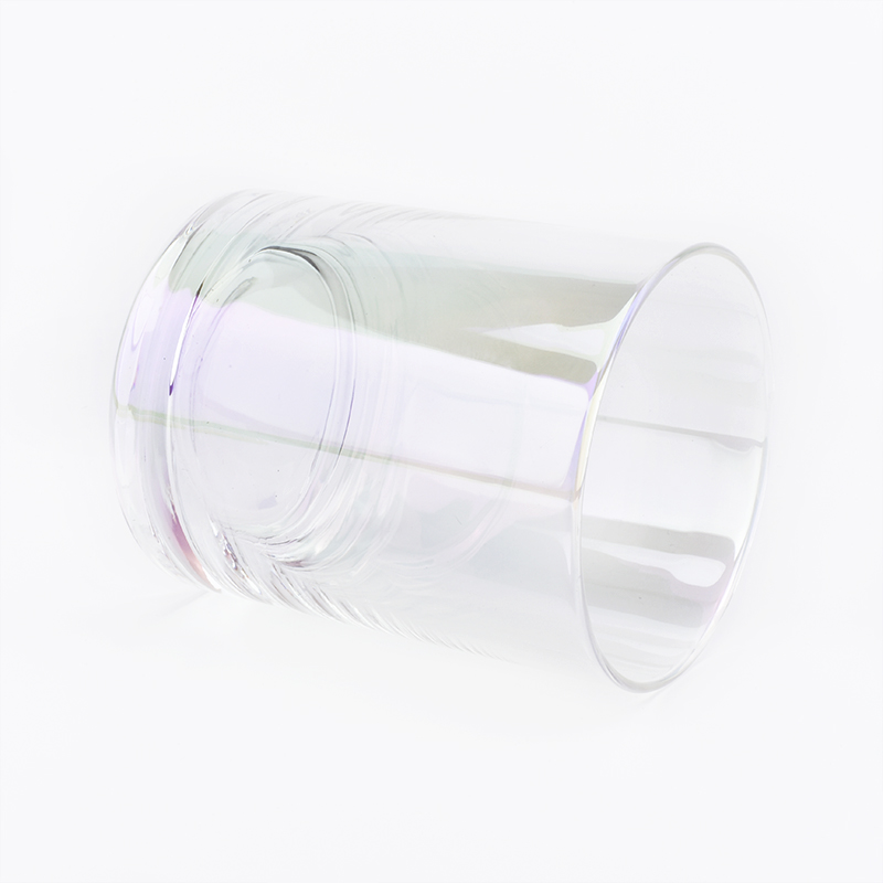 transparent shiny glass candle vessel, unique glass jar home decor