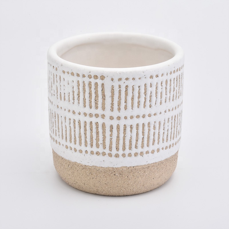 Frosted ceramic candle vessel vintage candle jars table wedding