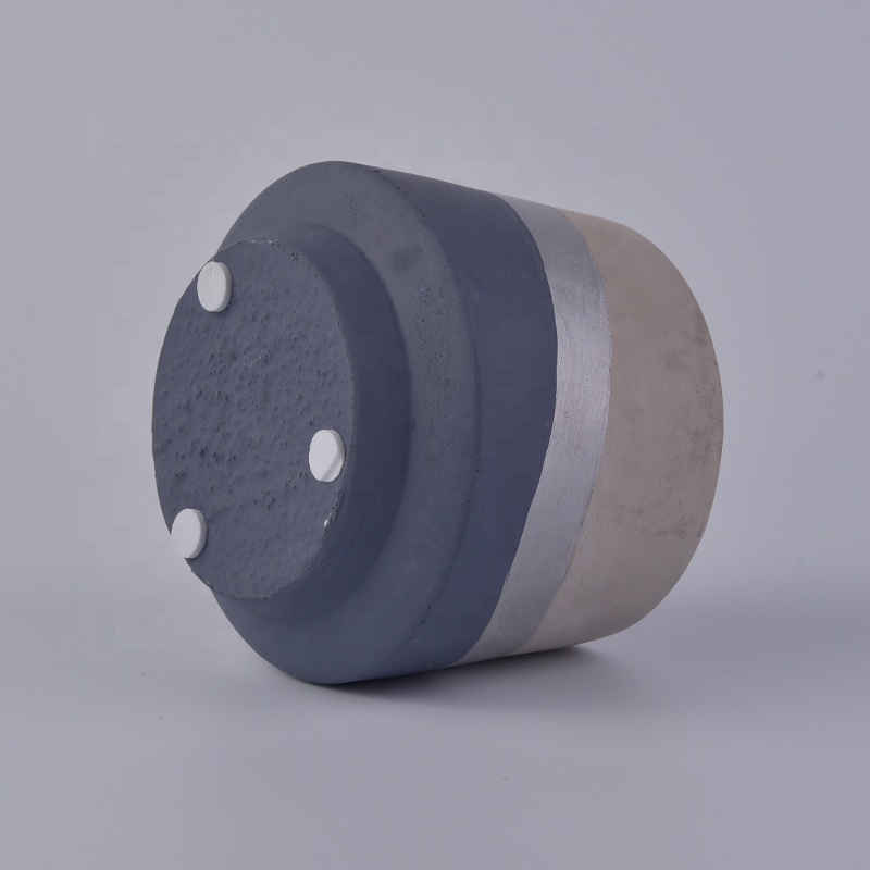 400ml Blue cement candle holders handmade printing candle tin home decoration