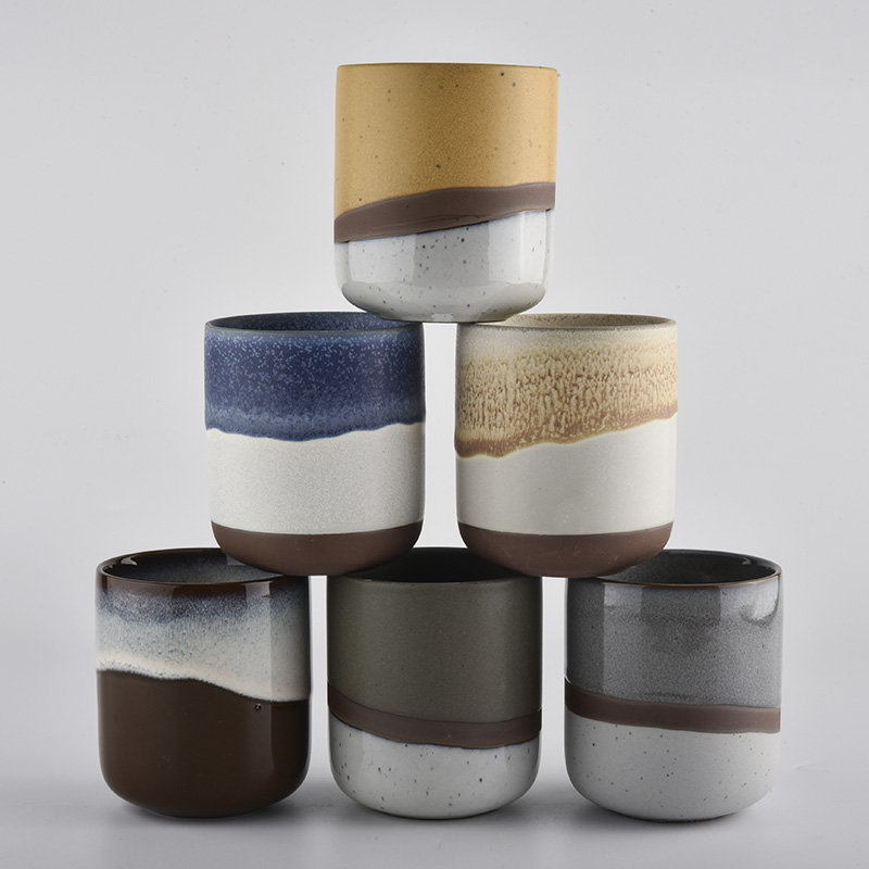 empty new ceramic jars for candle making