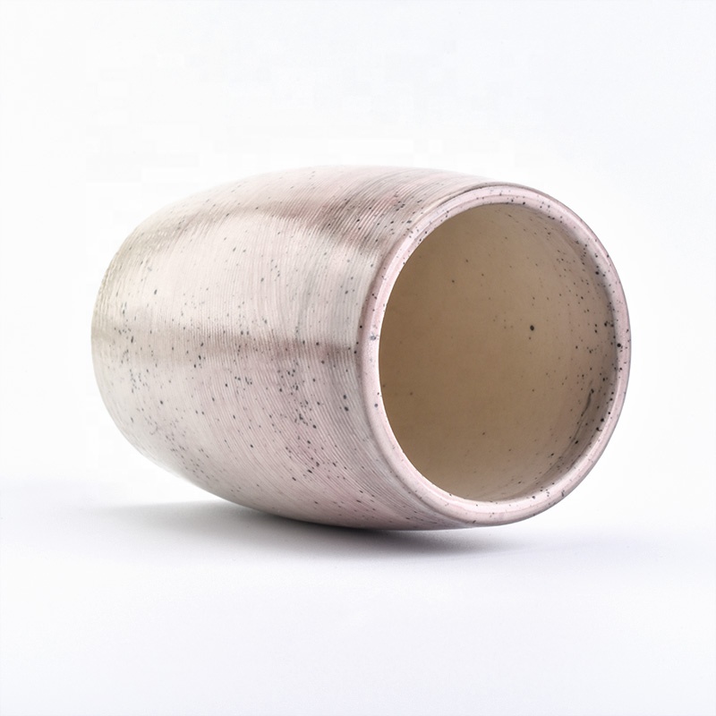 Wholesale Speckled Pink Ceramic Candle Holder Home Decoration