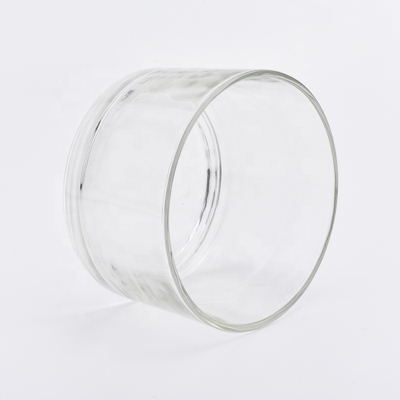 16oz Short Wide Clear Glass Candle Holders Home Decor Wholesales