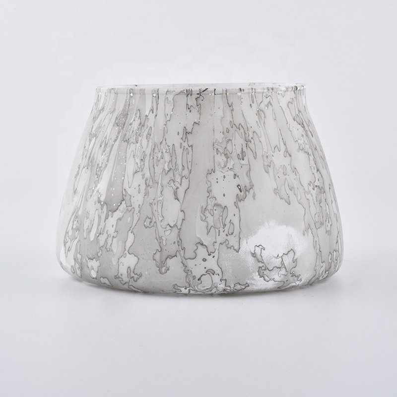 11oz marbled frosting glass candle jars