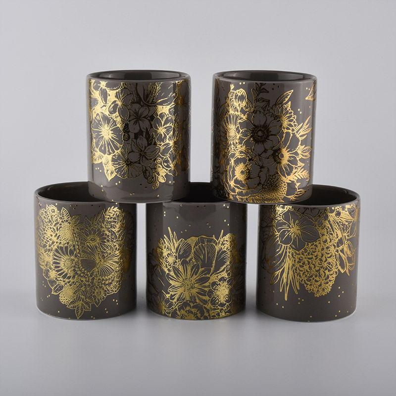 fancy 10oz ceramic candle containers for home decor
