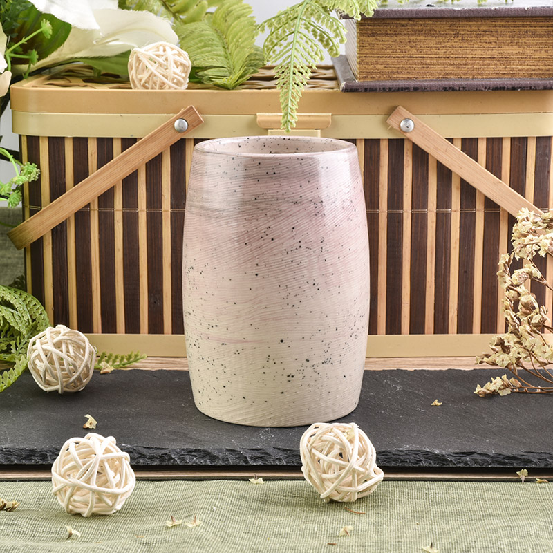 Wholesale Speckled Pink Ceramic Candle Holder Home Decor