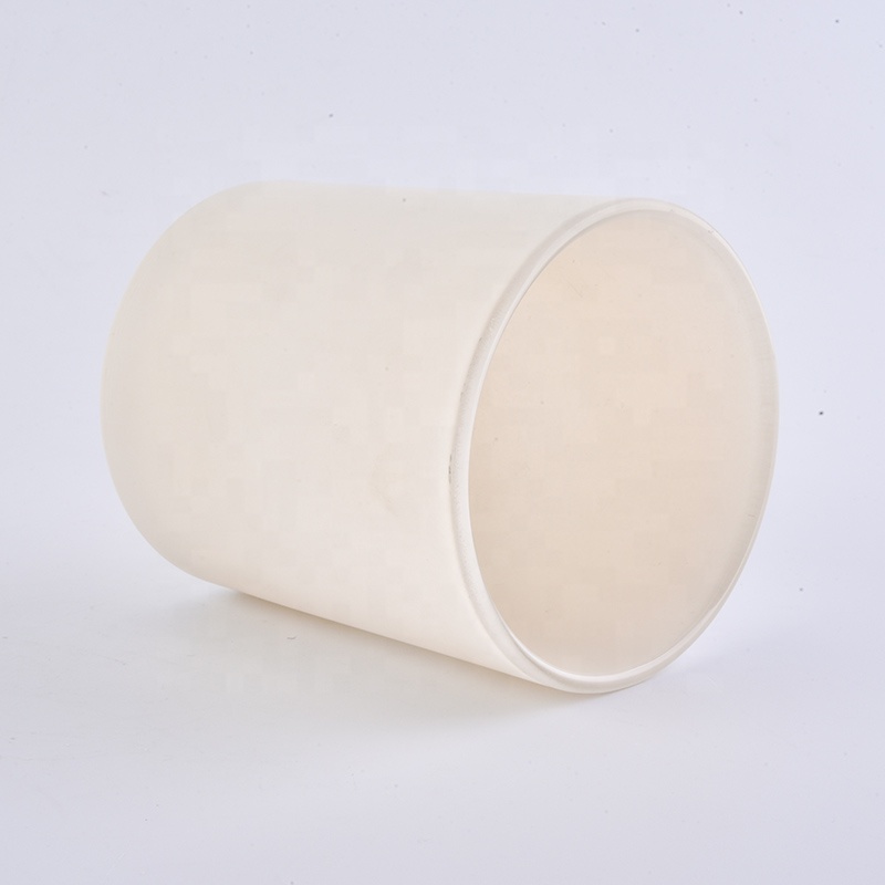 12 OZ matte white glass candle container, votive candle holder
