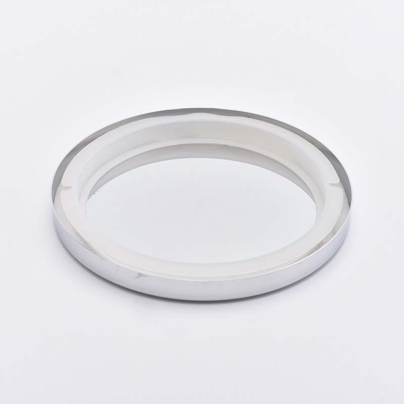 silver metal lid, candle holder cover shiny container lid