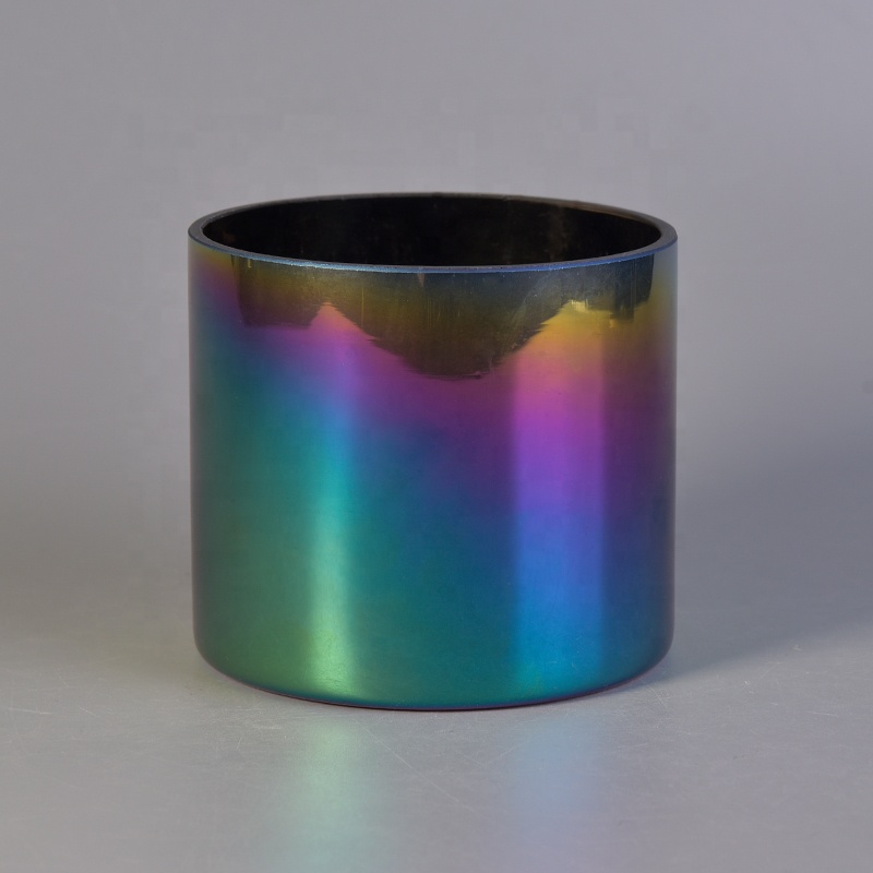Luxury electroplating spraying candle holder glass votive candle jar factory