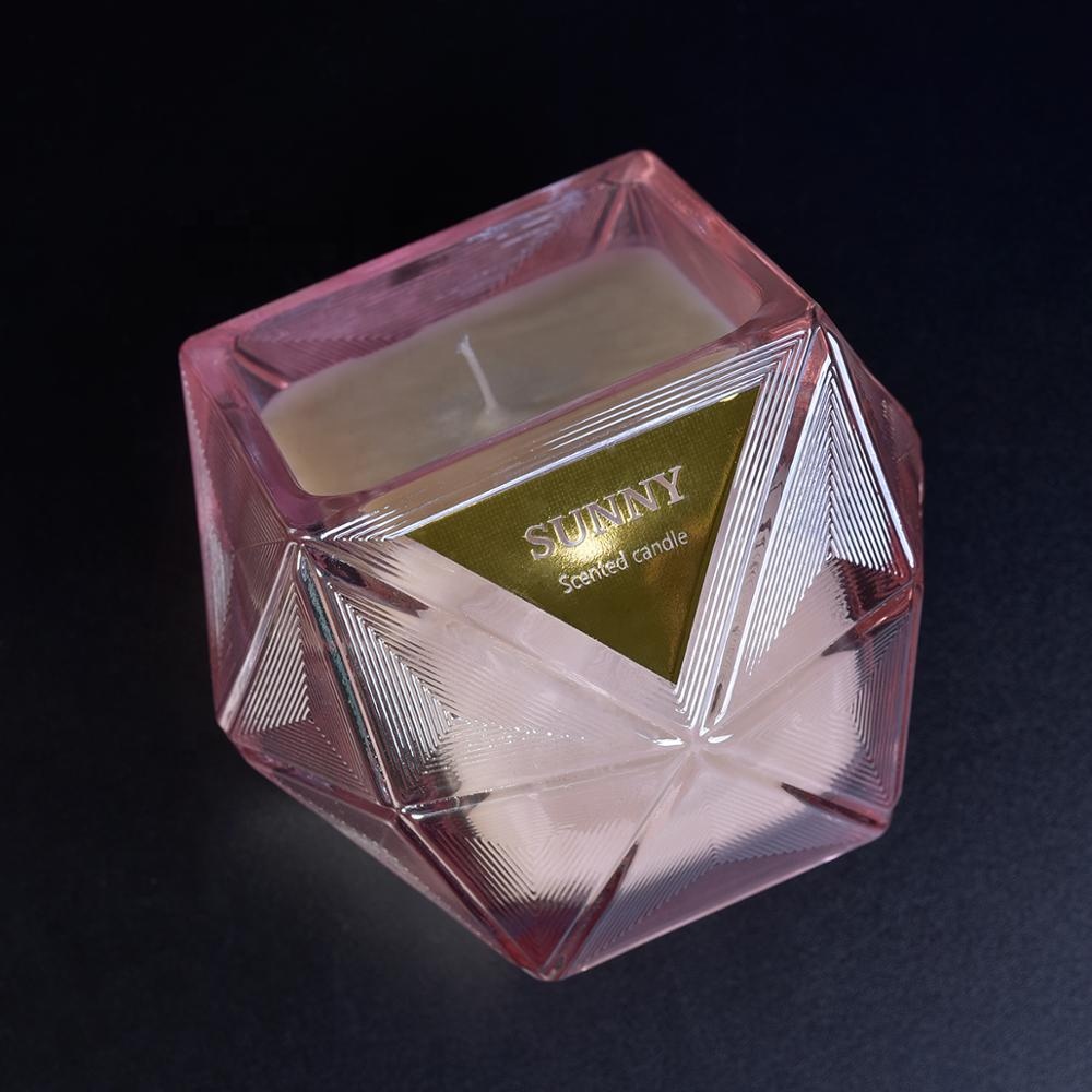 10oz 20oz Sunny new design diamond crystal candle glass jar holder