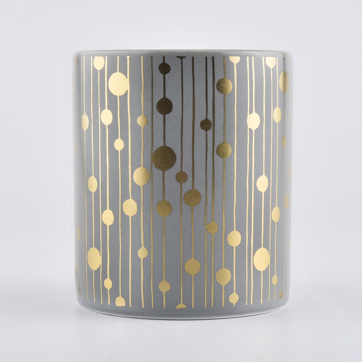 Wholesales luxury grey glaze ceramic candle jars 8oz