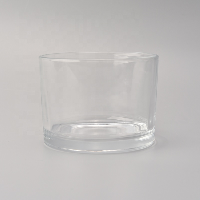 3 wick glass candle vessel, big volume glass candle holder