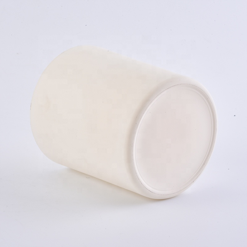 12 OZ matte white glass candle container, votive candle holder