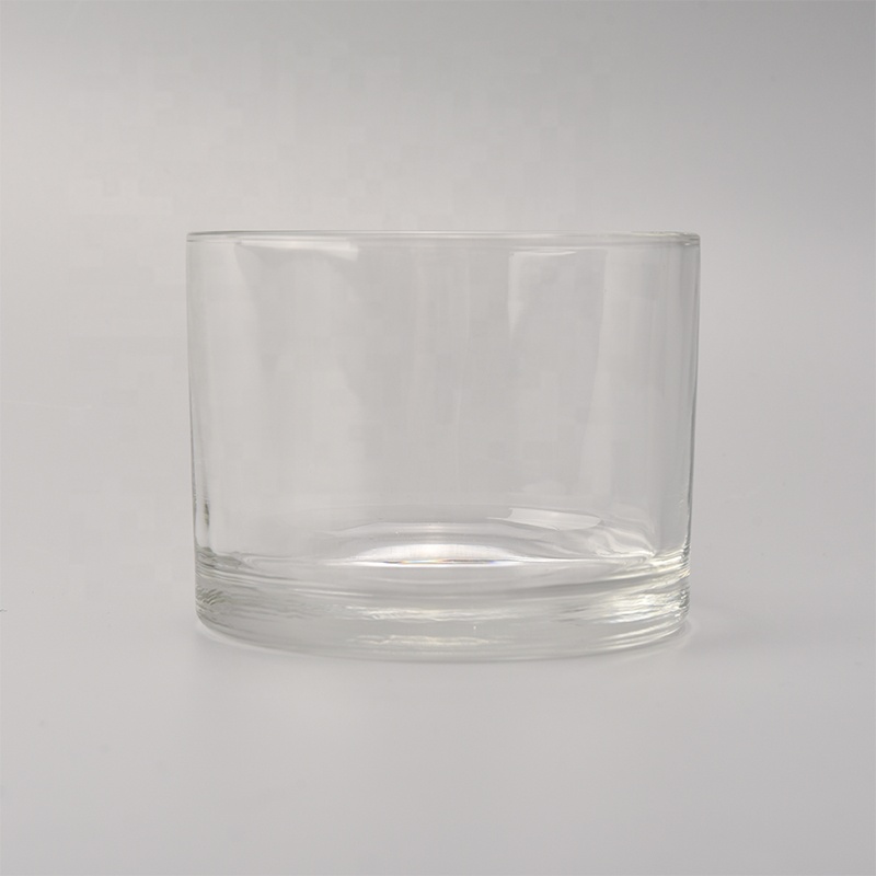3 wick glass candle vessel, big volume glass candle holder