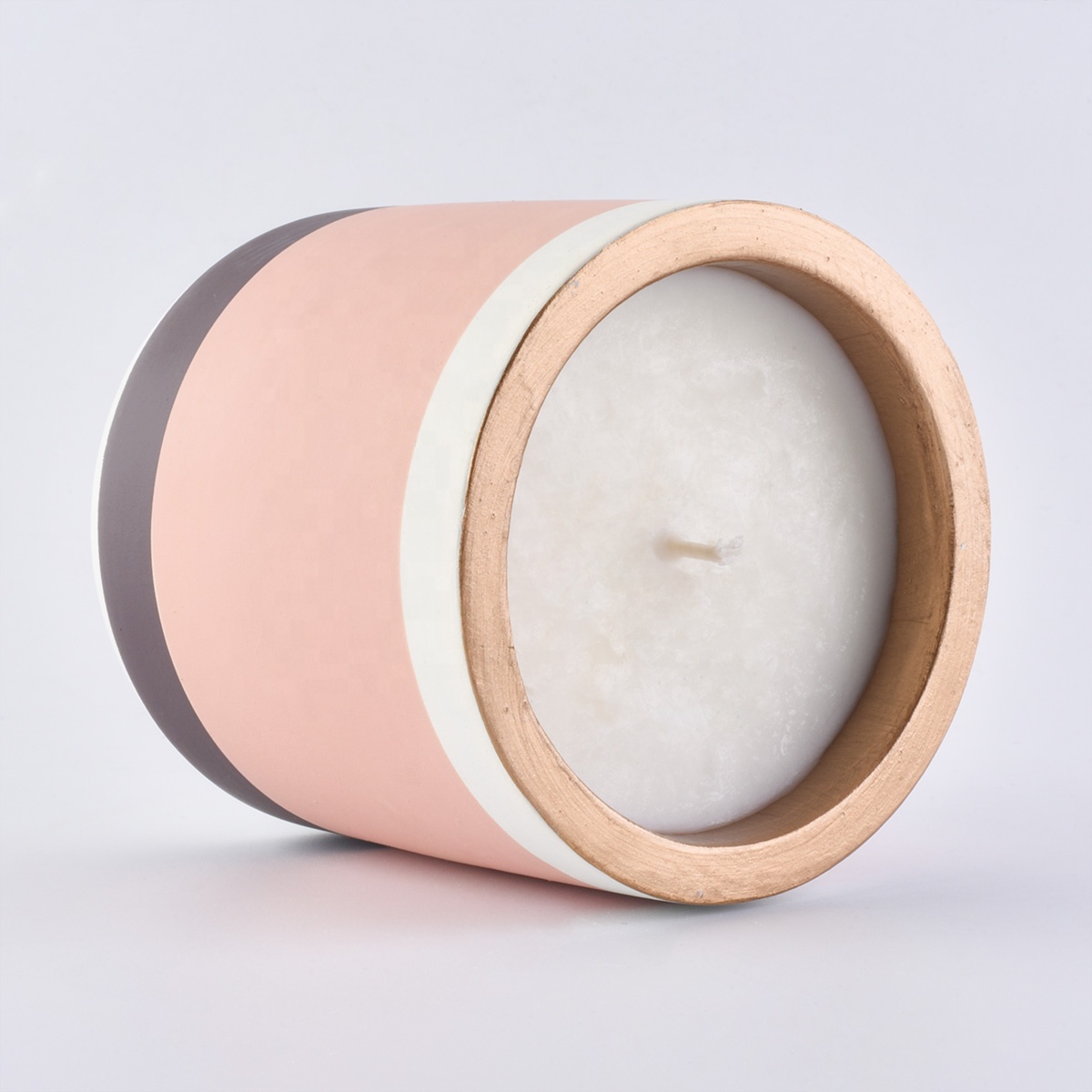 Newly design Wholesales custom empty decorative cement candle holder jar with painting