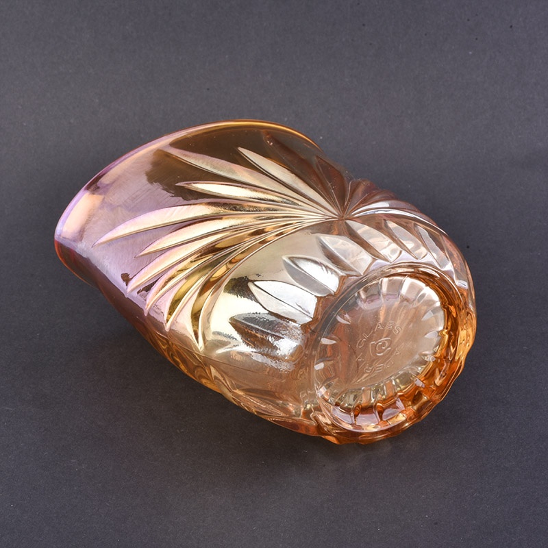 Customized oval-shape candle container votive glass candle jars home decor wholesale