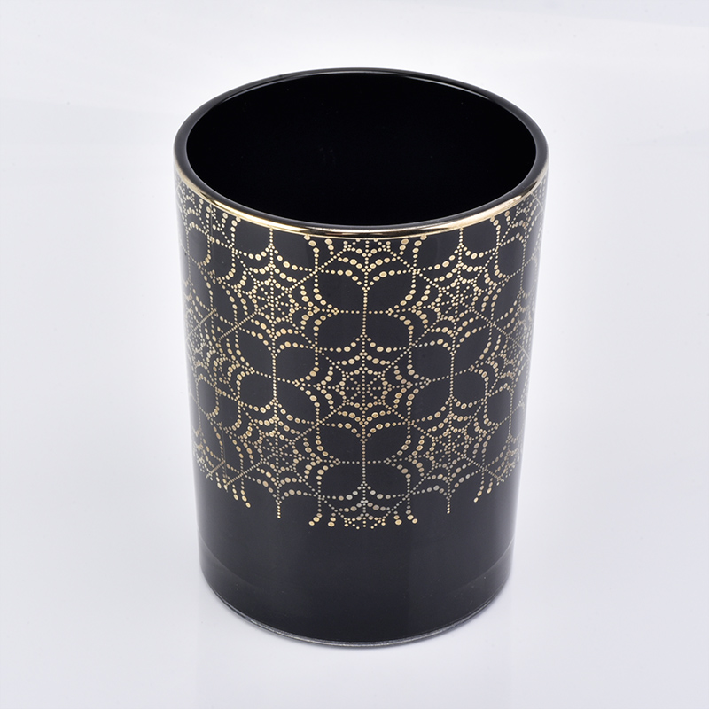 black candle containers, modern candle jars with unique design