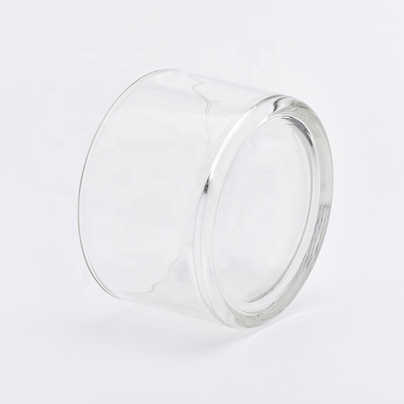 16oz Short Wide Clear Glass Candle Holders Home Decor Wholesales