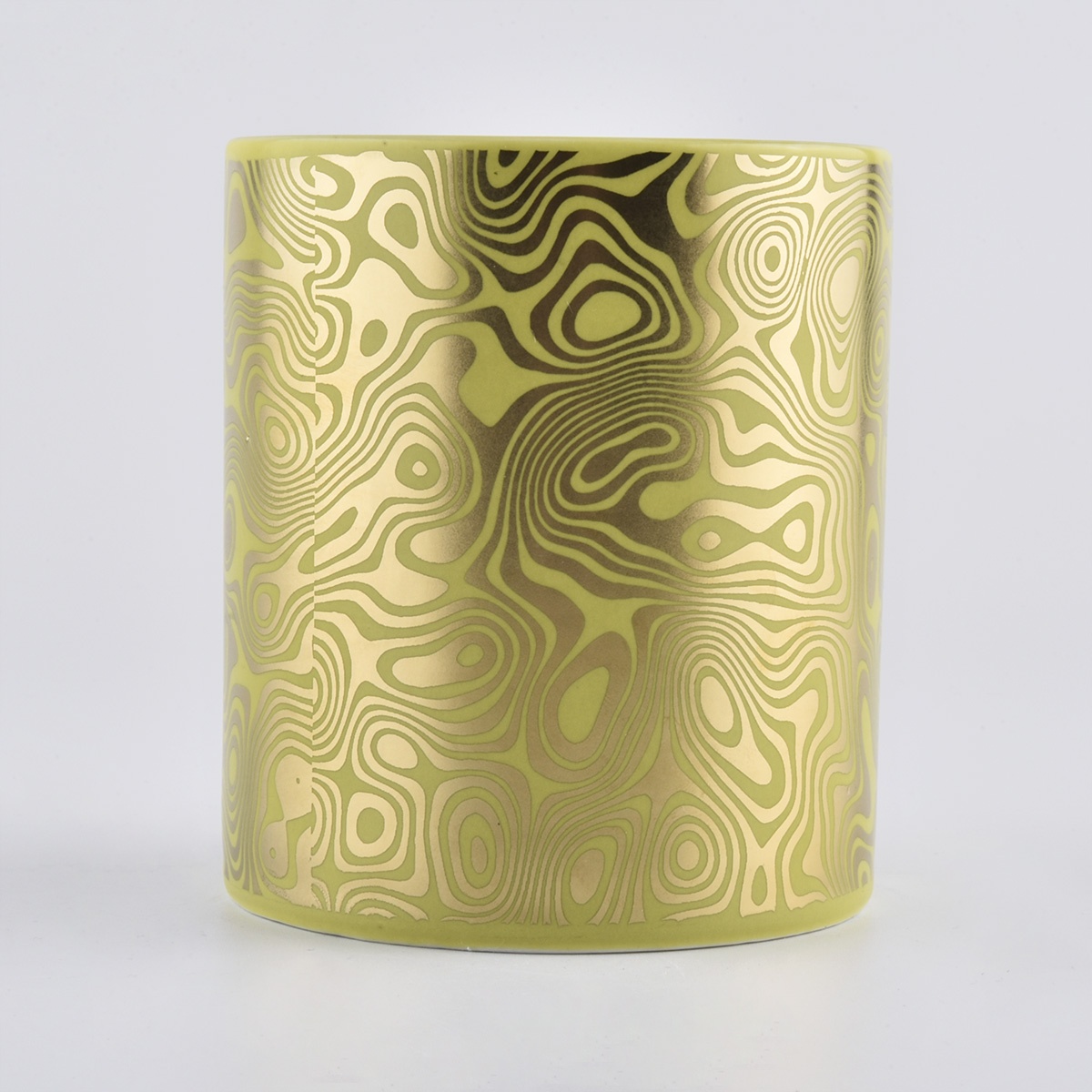 Sunny design Luxury custom golden ceramic candle vessel containers 10oz