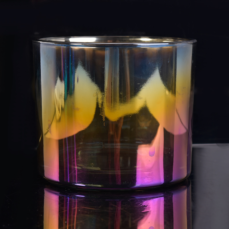 Wholesales Dark Iridescent Glass Candle Jars Home Decoration