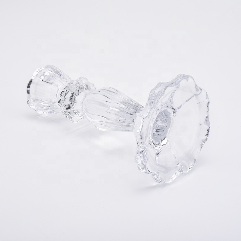 Clear crystal high candlestick glass votive candelabra living room decorative supplier