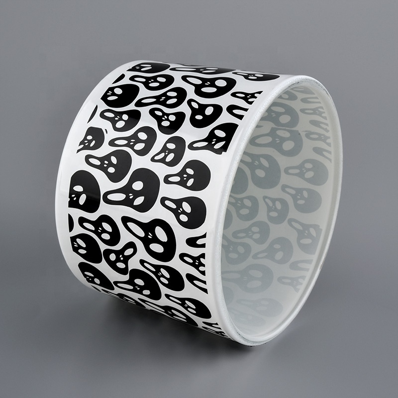 12OZ glass candle holders with leopard print
