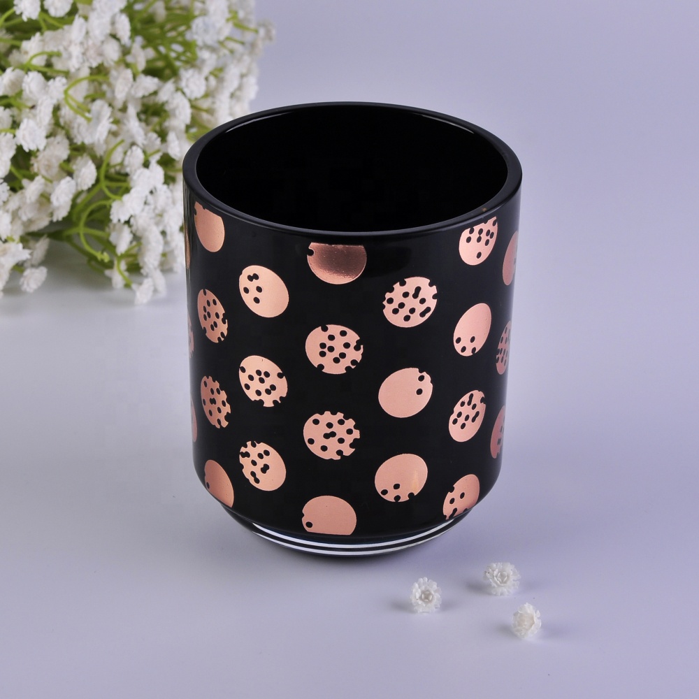 Sunny new design black Luxury glass candle holder jar 10oz 20oz