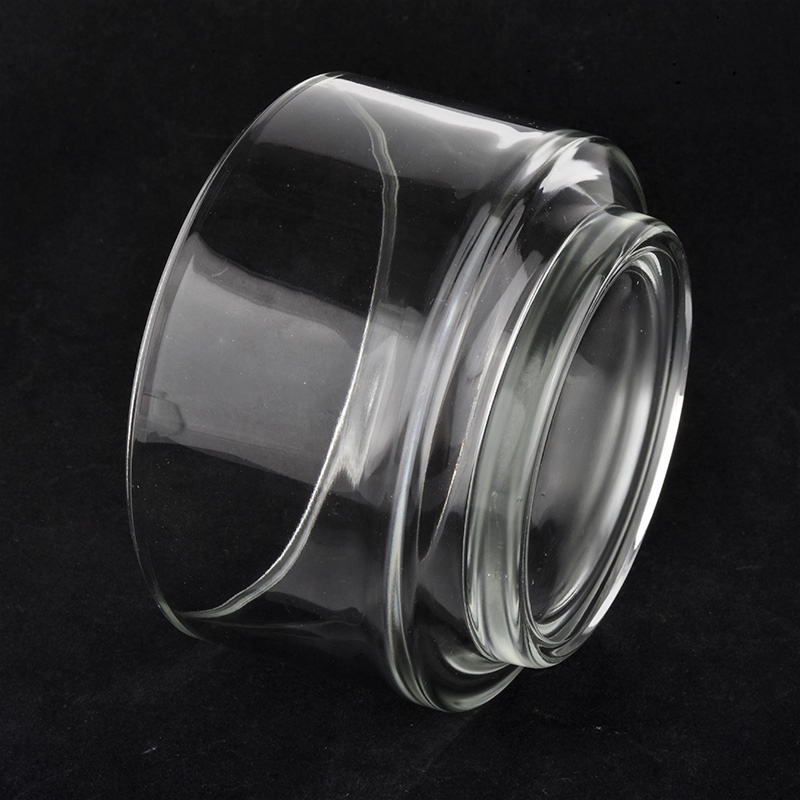 wide mouth glass candle jar with a base, clear glass large candle container