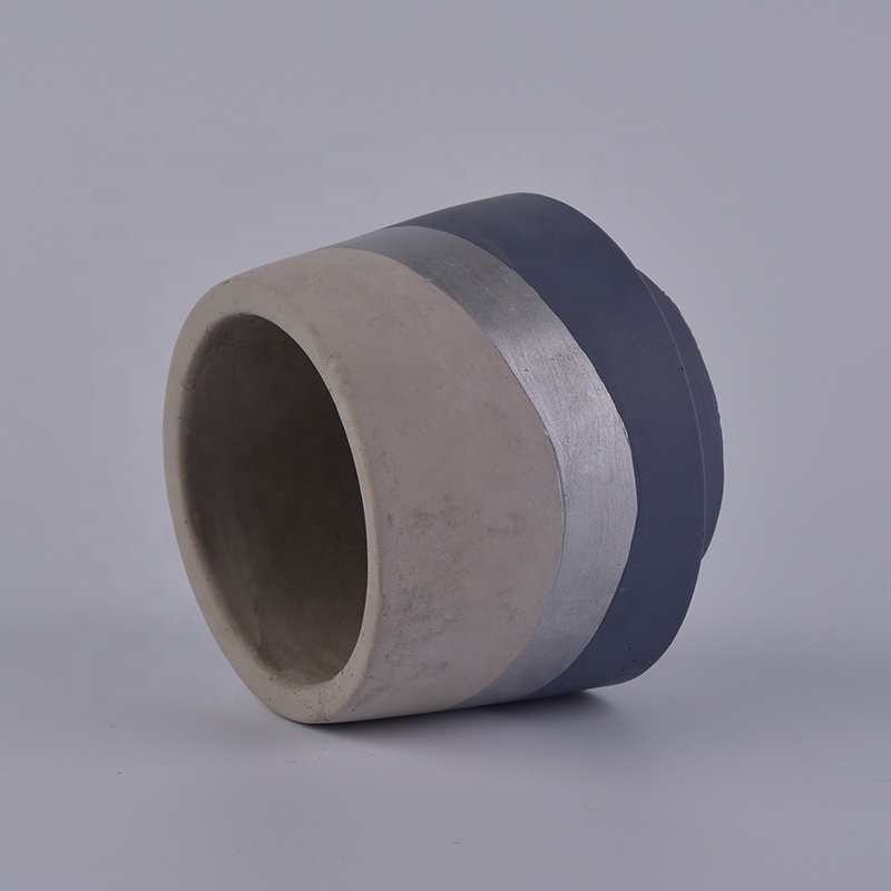 400ml Blue cement candle holders handmade printing candle tin home decoration
