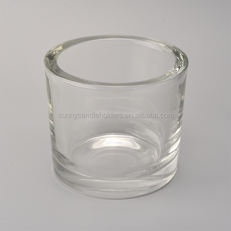 thick wall glass tealight holder, wedding candle holder