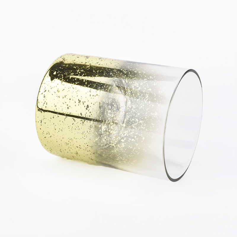 gold decorative glass candle holders for 10oz of candle filling