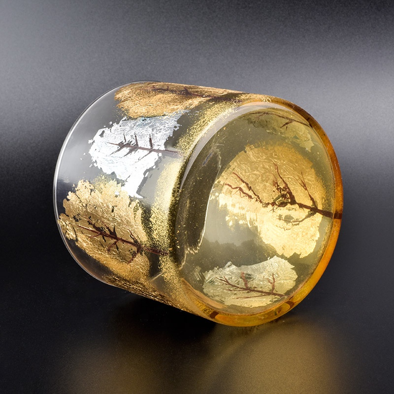 Metallic color glass candle holder home decoration wholesale