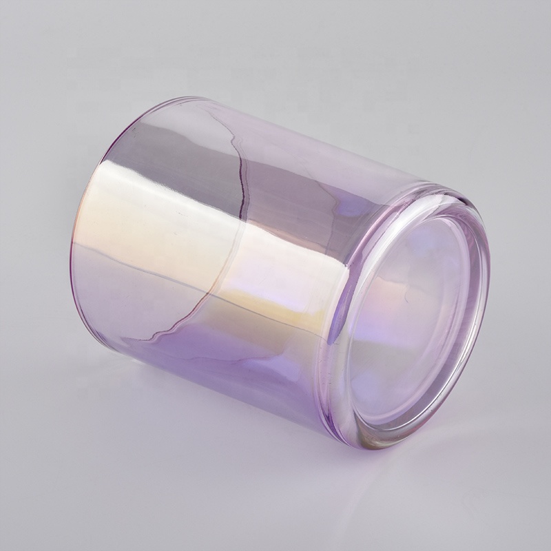 electroplated shiny glass for candle making, fancy glass candle jar