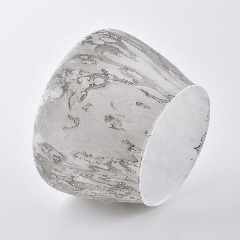 11oz marbled frosting glass candle jars