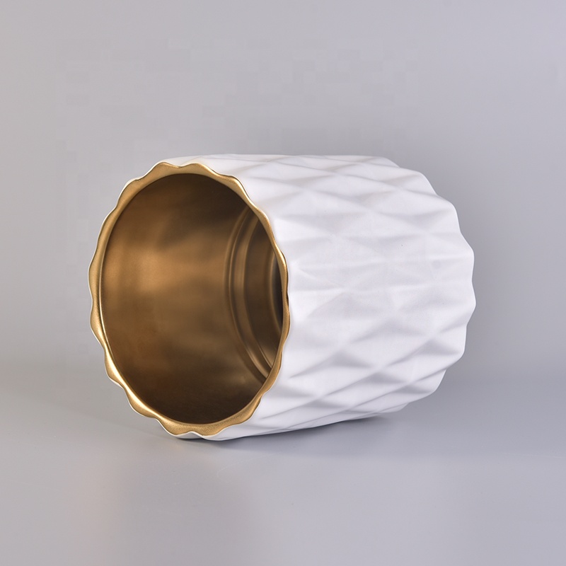 Plating ceramic votive decorative jar candle container