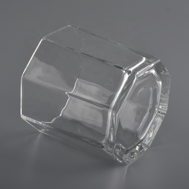 hexagonal glass candle jars for 6oz of wax filling