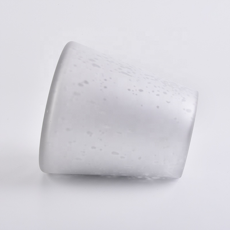 16oz frosted white glass candle jars with silver inside