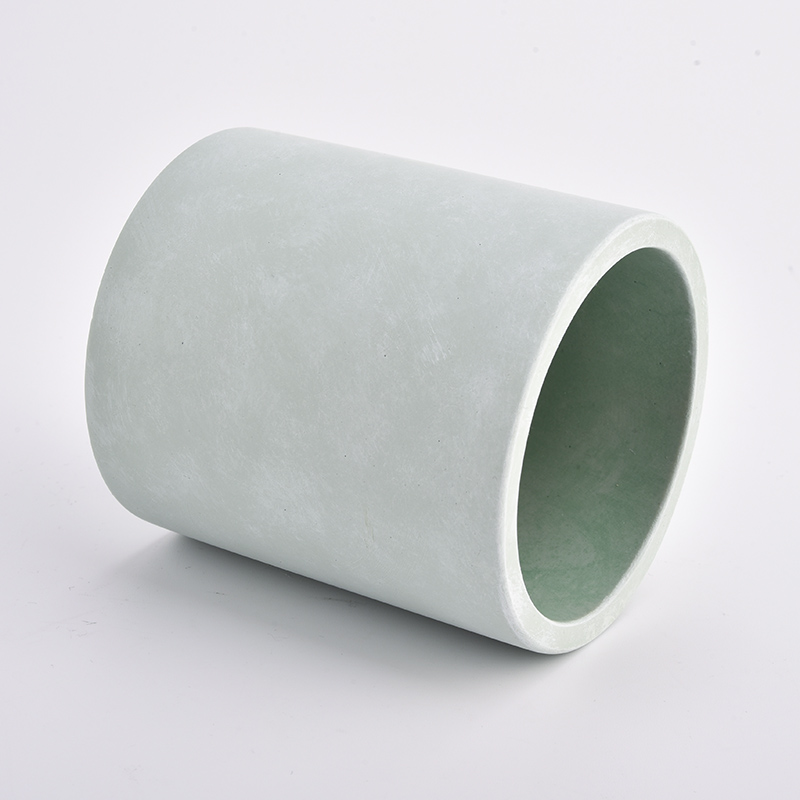 cyan colored cement candle jars for Spring