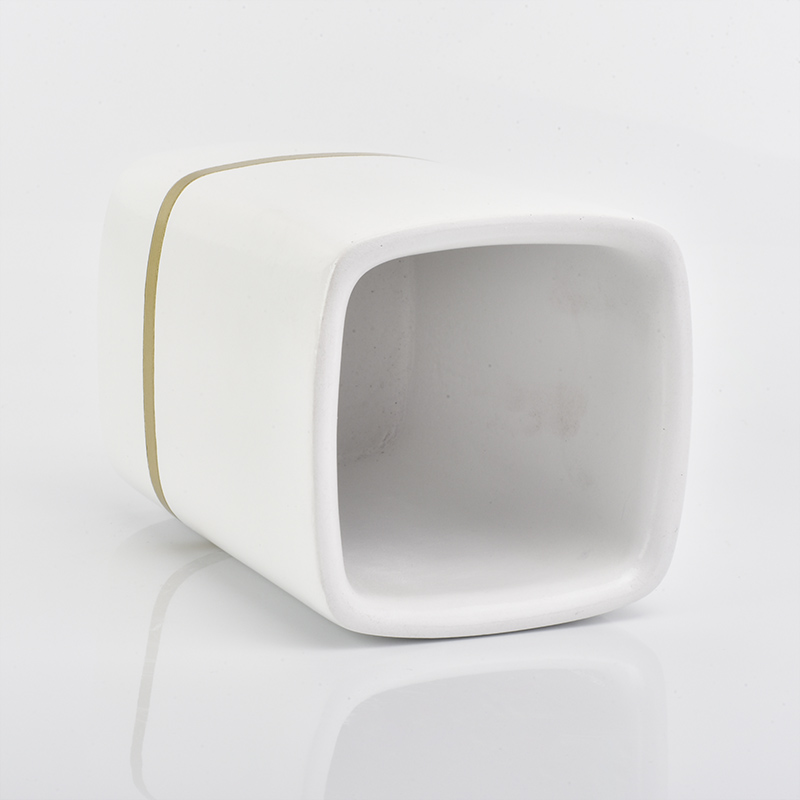 concrete candle container, square concrete candle jar for home decor