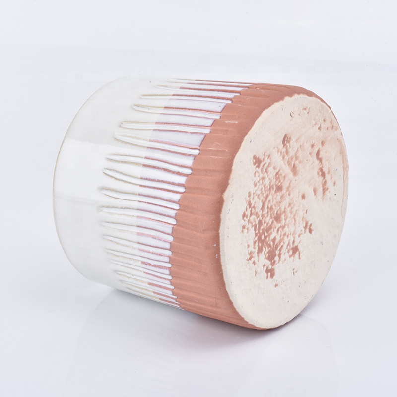 Round 500ml Glazing Ceramic Candle Containers