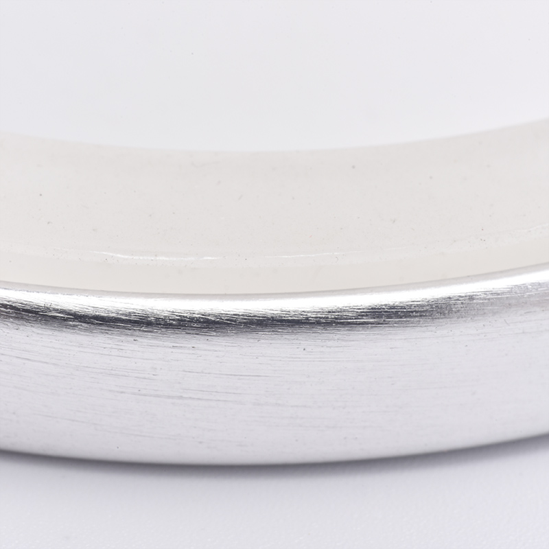 silver stainless lid, metal lid with silicone ring for candle holder