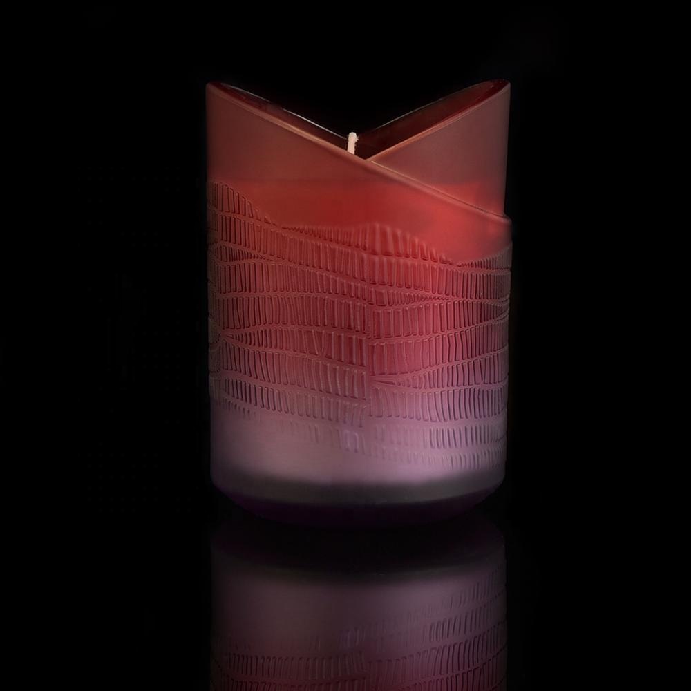 Luxury Colorful Heart Design Glass Candle Jars with gold
