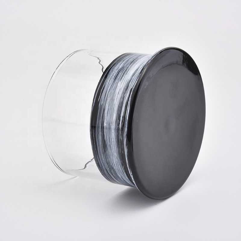 Custom hurricane clear Glass Candle Jars candle Holder with lid wedding decoration centerpieces