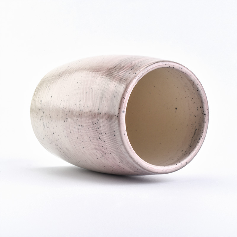 Wholesale Speckled Pink Ceramic Candle Holder Home Decor
